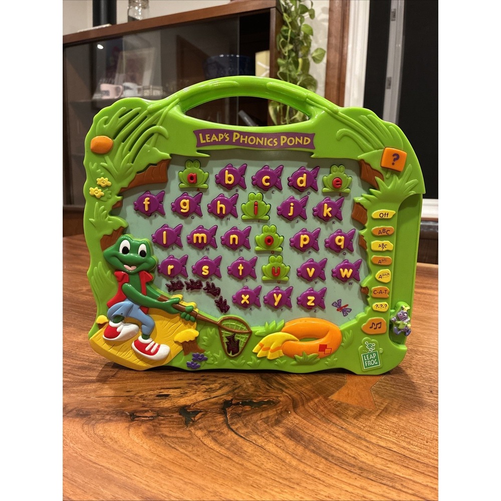 Vtg LeapFrog Leaps Phonics Pond Electronic Alphabet ABC Lowercase Frog Fish Toy
